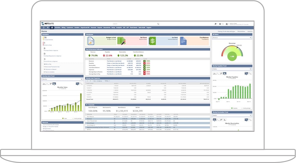 NetSuite Financials Dashboard