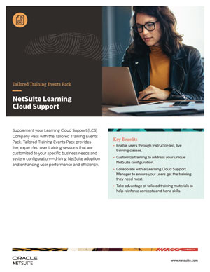 NetSuite Learning Cloud Support: Tailored Training Events Pack